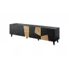 Televizoriaus spintelė cama meble ETNA 200×42×52 cm, juodas matinis viršus, ąžuolo craft rėmas