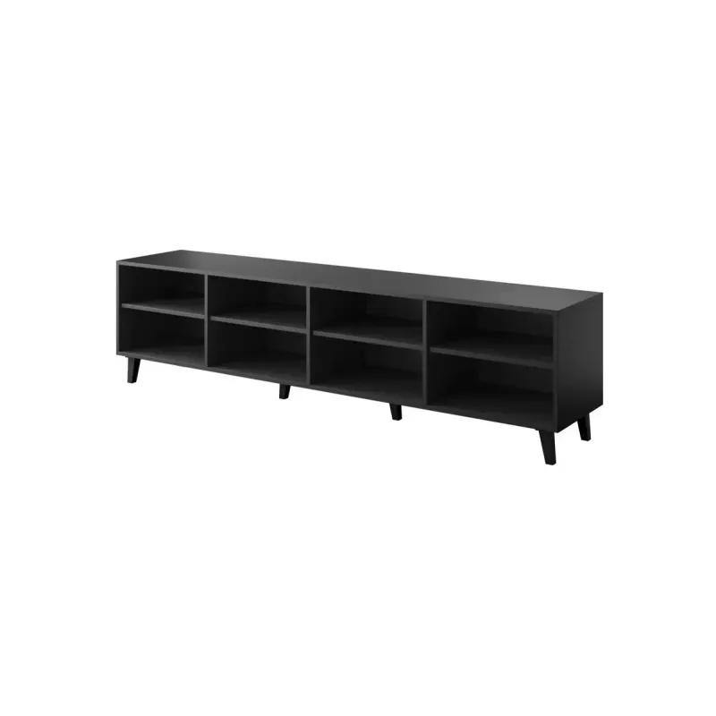 Televizoriaus spintelė cama meble ETNA 200×42×52 cm, juodas matinis viršus, ąžuolo craft rėmas