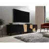 Televizoriaus spintelė cama meble ETNA 200×42×52 cm, juodas matinis viršus, ąžuolo craft rėmas