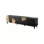 Televizoriaus spintelė cama meble ETNA 200×42×52 cm, juodas matinis viršus, ąžuolo craft rėmas