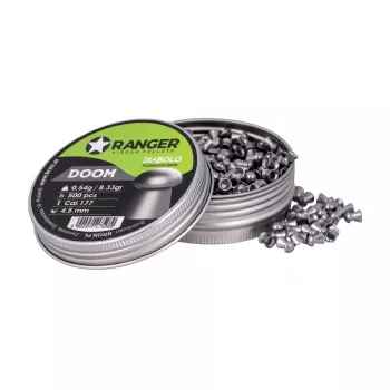 Šaudymo šratai RANGER 4.5 mm Diabolo Professional Doom, 0.54 g, 500 vnt., aliumininė dėžutė