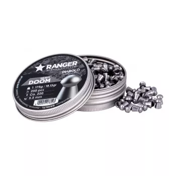 Šrateliai oriniams ginklams RANGER PRORO.55.250.DH Diabolo 5,5 mm, 250 vnt., sidabriniai, aliumininė dozavimo dėžutė