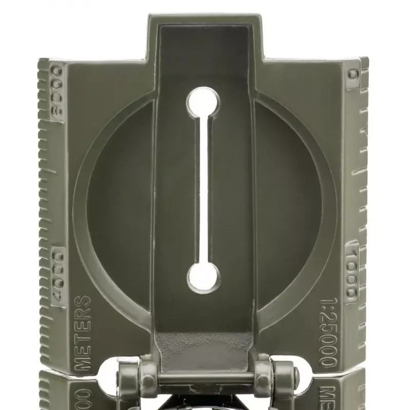 Navigacinis magnetinis kompasas Mil-Tec US su apšvietimu, aliuminio korpusas, masteliai 1:50k ir 1:25k, alyvinė