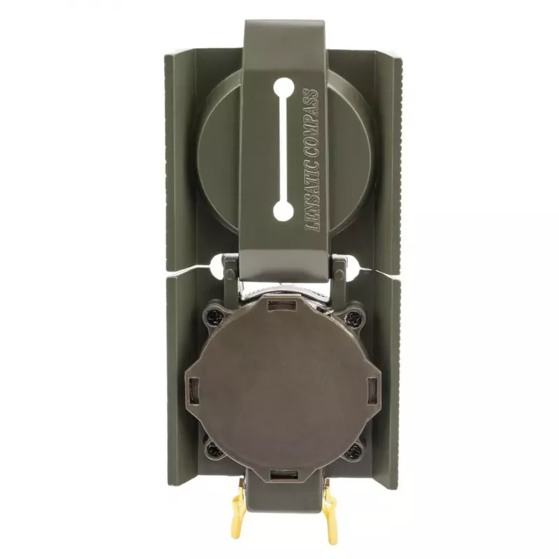 Navigacinis magnetinis kompasas Mil-Tec US su apšvietimu, aliuminio korpusas, masteliai 1:50k ir 1:25k, alyvinė