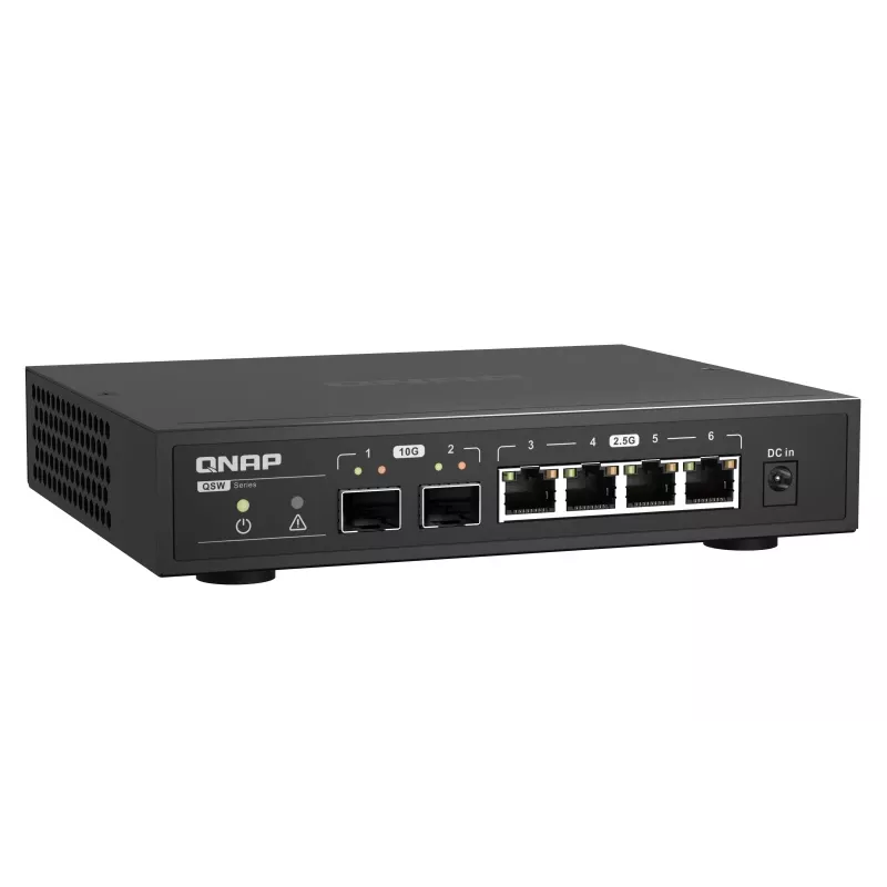 Tinklo jungiklis QNAP QSW-2104-2S nevaldomas 2.5G Ethernet juodas