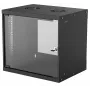 Sieninis tinklo stovas 9U INTELLINET 19 colių (540×487×400 mm) juodas, stiklinės durys, IP20