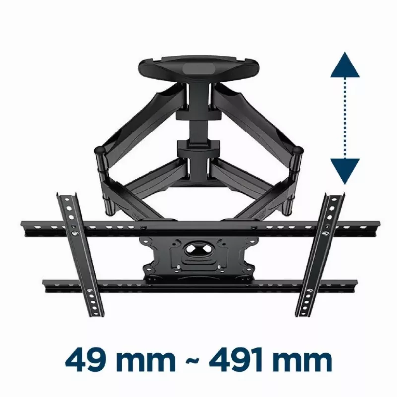 Gembird WM-75ST-01 sieninis laikiklis televizoriui 32–75 colių, VESA 600x400, 45,5 kg, reguliuojamas 4,9–49,1 cm, pakreipimas -5°–8°
