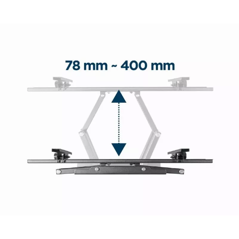 Gembird WM-70ST-01 sieninis TV laikiklis 37–70 colių, pakreipimas 0° iki -20°, pasukimas ±60°, VESA 200×200–600×400, max 35 kg, juodas