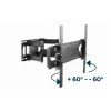 Gembird WM-70ST-01 sieninis TV laikiklis 37–70 colių, pakreipimas 0° iki -20°, pasukimas ±60°, VESA 200×200–600×400, max 35 kg, juodas