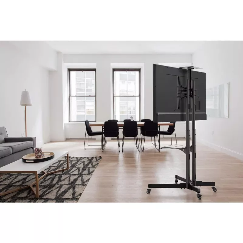 Mobilus TV ir monitoriaus stovas MANHATTAN 461238, juodas, aukštis 1803 mm, VESA 200x200–600x400, max 50 kg