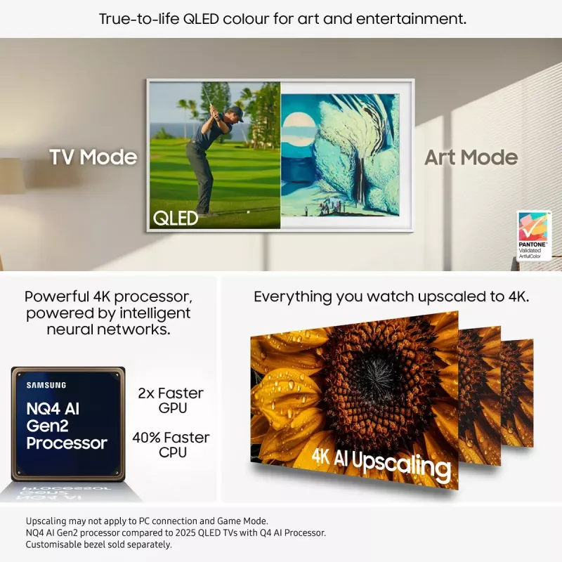 Televizorius Samsung QE65LS03FAUXXH 65 colių The Frame QLED 4K HDR Smart TV, 3840×2160, Tizen, 120Hz