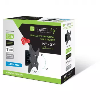 Techly ICA-LCD 2900B sieninis laikiklis televizoriui 19-37 colių, pakreipiamas, juodas