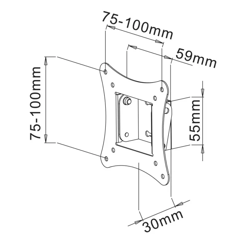 Techly ICA-LCD-900 laikiklis televizoriui 76,2 cm (30 colių) juodas