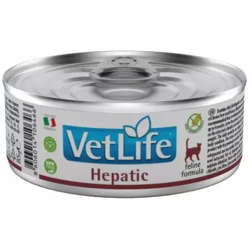 Šlapias kačių ėdalas Farmina Vet Life Natural Diet Cat Hepatic 85 g – kepenų palaikymui, vištiena, be grūdų, suaugusioms katėms