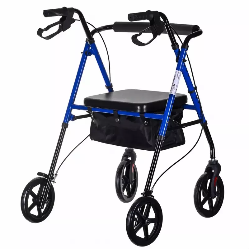Reabilitacinis vaikštynė ActionMed CH100AM – lengvas aliumininis 4 ratų, reguliuojamas aukštis 700–937 mm, sėdynė 35×32 cm, maks. apkrova 136 kg, sulankstomas