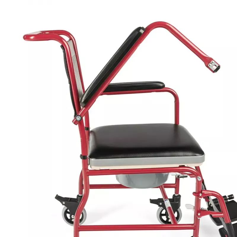 Neįgaliųjų vežimėlis su tualeto sėdyne TIMAGO FS 692, sulankstomas, plieninis rėmas, 4 ratai, 100 kg