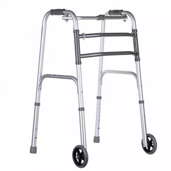 Vaikštynė VITEA CARE VCBP0031 aliumininė, reguliuojamas aukštis 82–100 cm, plotis 600 mm, maks. apkrova 110 kg, 12 cm ratai