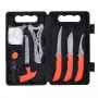 Medžioklinis fiksuoto peilio rinkinys Outdoor Edge Jaeger Pak 02OE069 su peiliu ir žvėrienos apdorojimo įrankiais