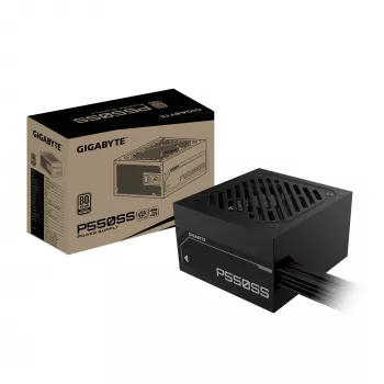 GIGABYTE P550SS maitinimo blokas – PCIe 5.0, 80 PLUS Silver, 120 mm ventiliatorius, ATX 3.0, EU kištukas