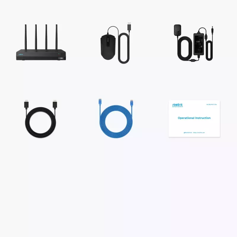 Reolink NVS12W 12 kanalų Wi-Fi 6 tinklo vaizdo registratorius 16MP, su 2TB kietuoju disku