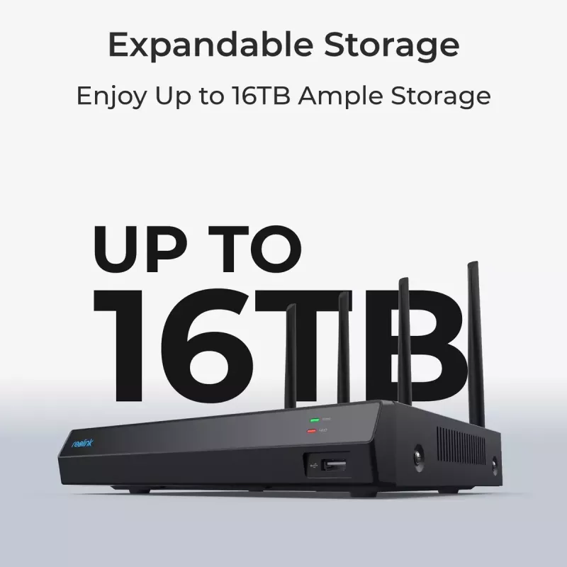Reolink NVS12W 12 kanalų Wi-Fi 6 tinklo vaizdo registratorius 16MP, su 2TB kietuoju disku