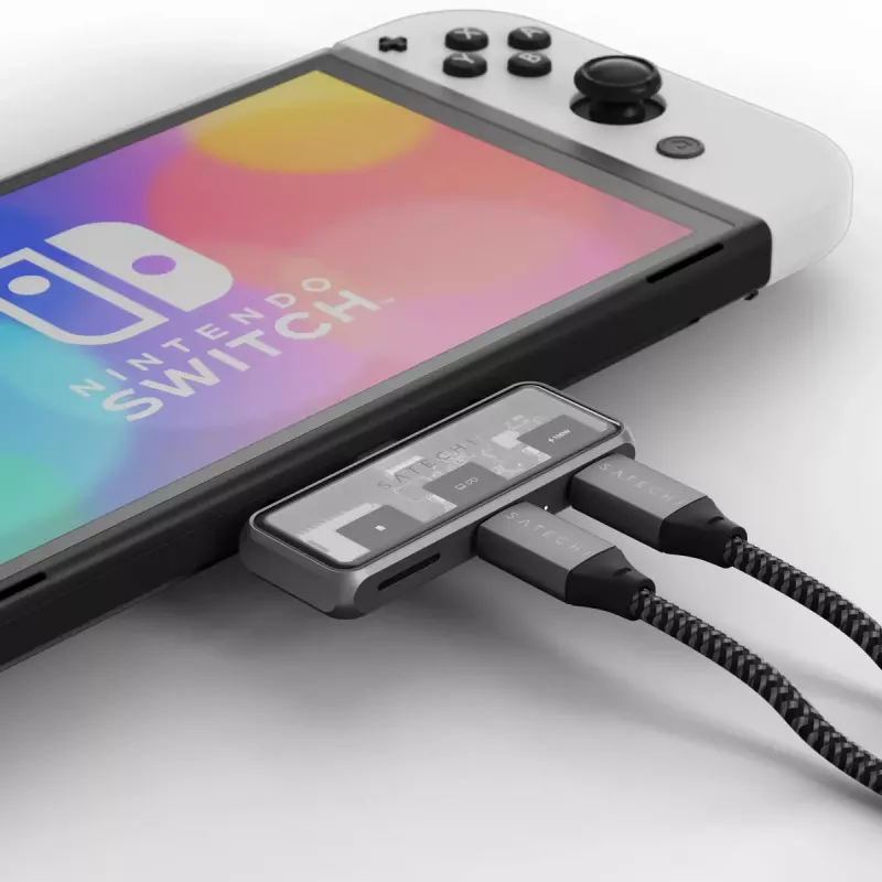 Satechi ST-HXRSDM USB-C dokas su 100 W PD ir MicroSD skaitytuvu, pilka