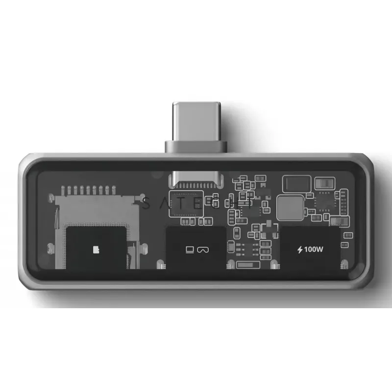 Satechi ST-HXRSDM USB-C dokas su 100 W PD ir MicroSD skaitytuvu, pilka
