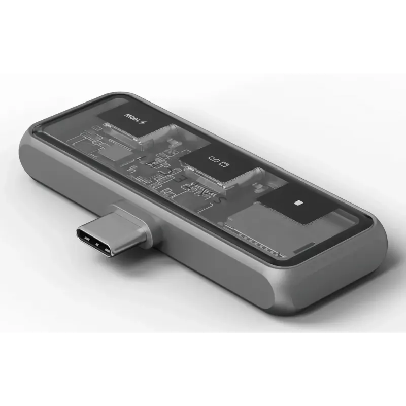 Satechi ST-HXRSDM USB-C dokas su 100 W PD ir MicroSD skaitytuvu, pilka