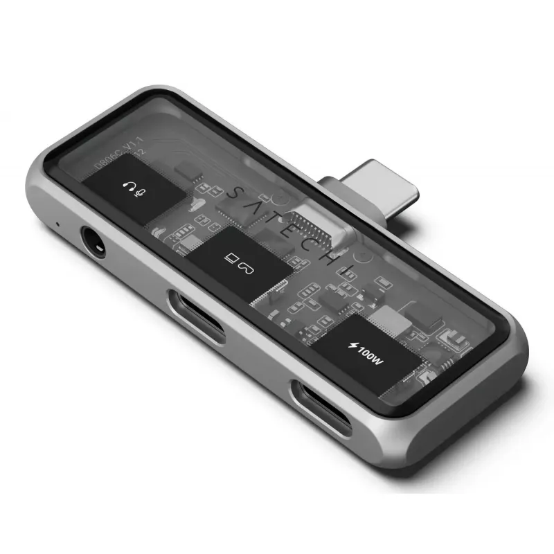 Satechi ST-HXRAJM dokas nešiojamam kompiuteriui – USB 3.2 Gen 2 (Type-C), 100 W PD, pilka