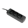 Ilgintuvas ActiveJet 3GNU-1.5M-C – 3 kištukiniai lizdai, 1,5 m laidas, 230 V, 10 A, juodas