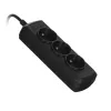 Aktyvus kištukinis lizdas ActiveJet 3GNU - 3M - C, 3 lizdai E tipas, 3 m laidas, 230 V, 10 A, juoda