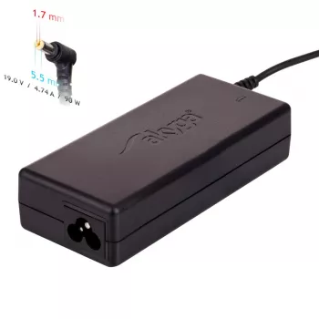 Nešiojamojo kompiuterio maitinimo adapteris Akyga AK-ND-12 90W 19V 4.74A AC-DC, 100–250V įėjimas, juodas