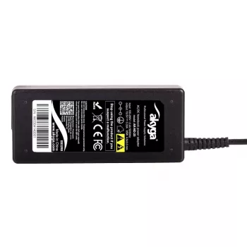 Maitinimo adapteris Akyga AK-ND-25 65W 19.5V 3.33A, skirtas HP nešiojamiesiems kompiuteriams, įėjimas 100–250V, vidaus naudojimui, juodos spalvos