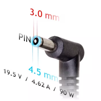 Maitinimo adapteris Akyga AK-ND-26 nešiojamam kompiuteriui, 90W, 19,5V, 4,62A, AC-DC, juodas