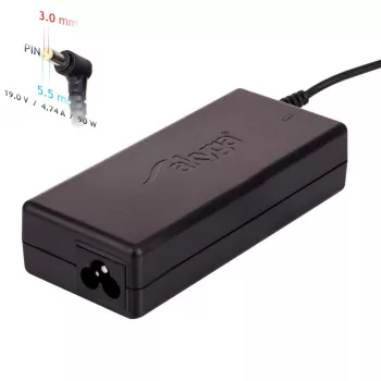 Maitinimo adapteris Akyga AK-ND-27 90 W 19 V 4,74 A AC-DC vidaus naudojimui, nešiojamojo kompiuterio kroviklis, juodas