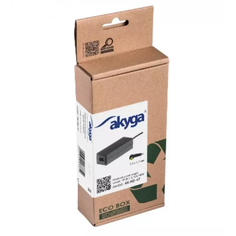 Akyga AK-ND-47 maitinimo adapteris Acer nešiojamiesiems kompiuteriams, 40 W, 19 V / 2,15 A, 5,5 x 1,7 mm