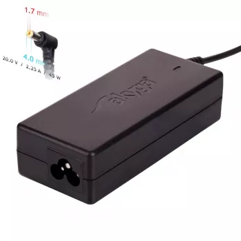 Akyga AK-ND-50 maitinimo adapteris nešiojamam kompiuteriui, 20 V 2,25 A 45 W, jungtis 4,0×1,7 mm, 1,2 m laidas, juodas