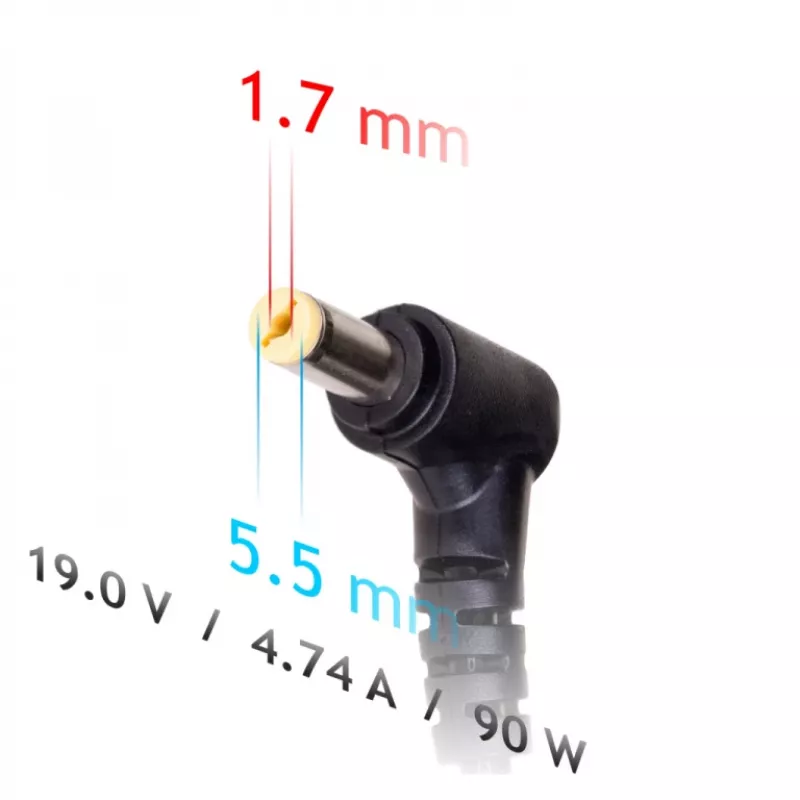 AKYGA AK-ND-43 nešiojamojo kompiuterio maitinimo adapteris – 19V/4,74A, 90W, 5,5*1,7 mm kištukas