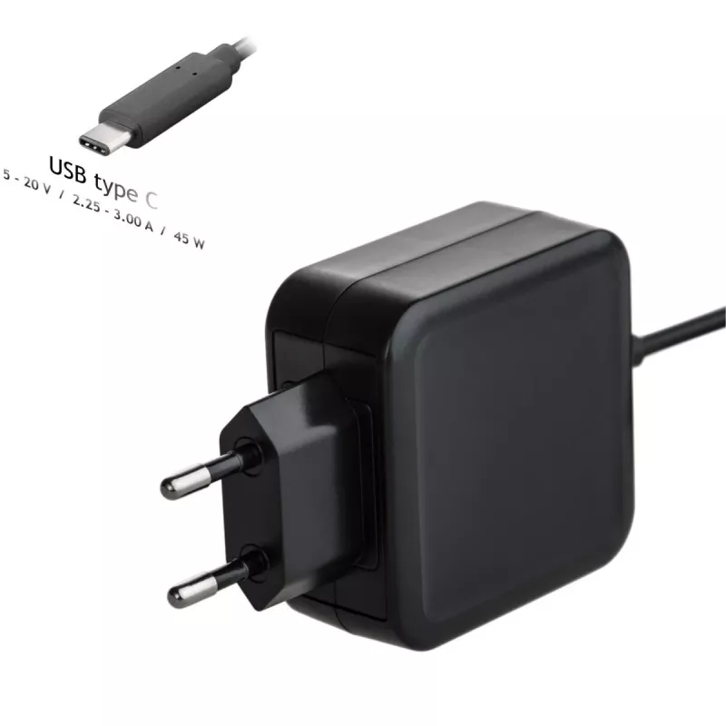 Akyga AK-ND-60 USB-C nešiojamojo kompiuterio maitinimo adapteris 45 W, Power Delivery, 5–20 V, 1,2 m