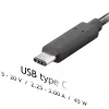 Akyga AK-ND-60 USB-C nešiojamojo kompiuterio maitinimo adapteris 45 W, Power Delivery, 5–20 V, 1,2 m