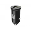 Automobilinis įkroviklis Green Cell CADM-GC-38AC 38W, 1x USB-C (PD 3.0) + 1x USB-A, aliuminio korpusas, juodas