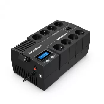 Nepertraukiamo maitinimo šaltinis CYBERPOWER BR1000ELCD – linijinis-interaktyvus UPS 1 kVA (600 W), 8x E tipo lizdai, LCD, AVR, 4 ms reakcija