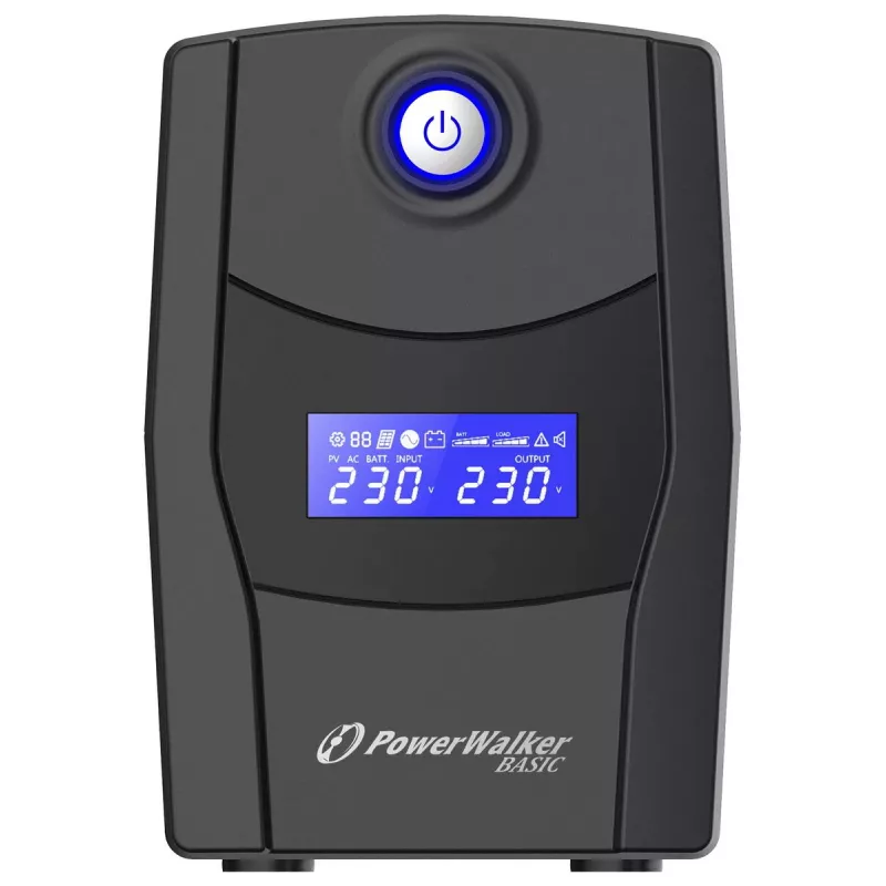 Nepertraukiamo maitinimo šaltinis PowerWalker VI 1000 STL, linijinis-interaktyvus 1 kVA (600 W), 230 V, AVR, LCD, 2x E tipo lizdai, USB
