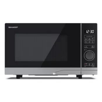 Mikrobangų krosnelė Sharp YC-PS204AE-S, 20 L, 800 W, LED jutiklinis valdymas, 10 galingumo lygių, 24,5 cm sukamoji lėkštė, sidabrinė