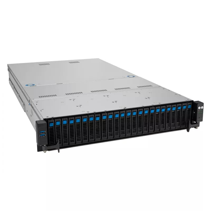 ASUS RS521A-E12-RS24U Socket SP5 stovo (2U) serveris juodas, sidabrinis