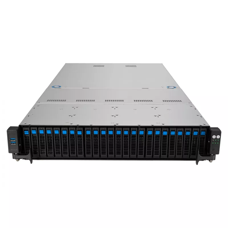 ASUS RS521A-E12-RS24U Socket SP5 stovo (2U) serveris juodas, sidabrinis