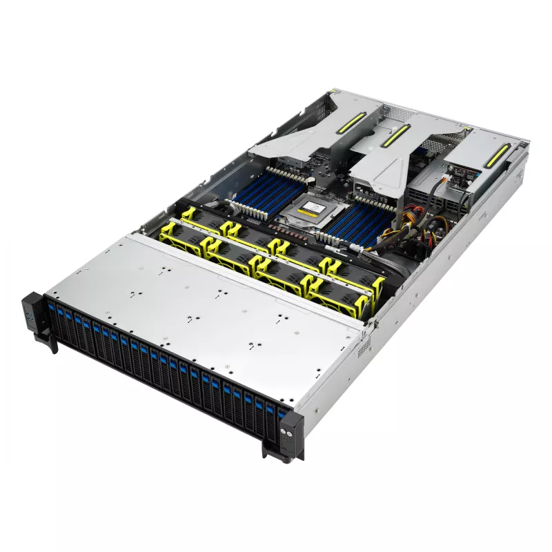 ASUS RS521A-E12-RS24U Socket SP5 stovo (2U) serveris juodas, sidabrinis