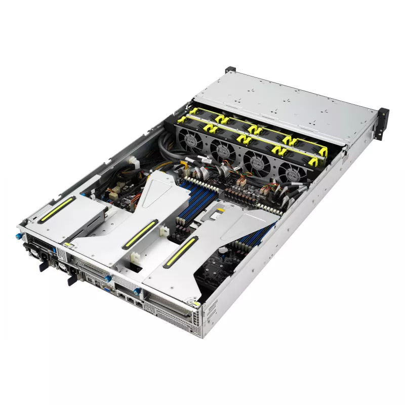 ASUS RS521A-E12-RS24U Socket SP5 stovo (2U) serveris juodas, sidabrinis