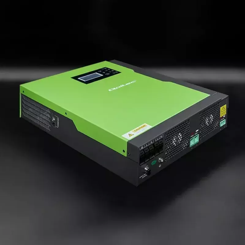 Qoltec 53886 hibridinis saulės elektrinės inverteris be tinklo, 3,5 kW, 100 A MPPT, 24 V, gryno sinuso