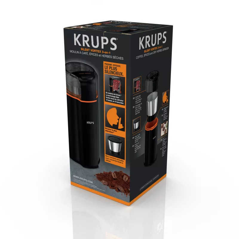 Krups Silent Vortex GX3328 malūnėlis 175 W juodas 90 g talpa